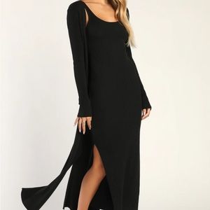 NWOT Lulus Layer Knit Cardigan & Dress Set
